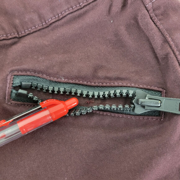 BDG Jeans Womens 29 Maroon‎ Denim Low Rise Jegging Zip Ankle W28 x L27.5 - Picture 13 of 16